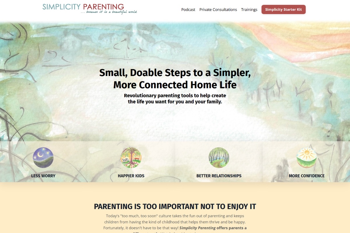 Simplicity Parenting website screenshot
